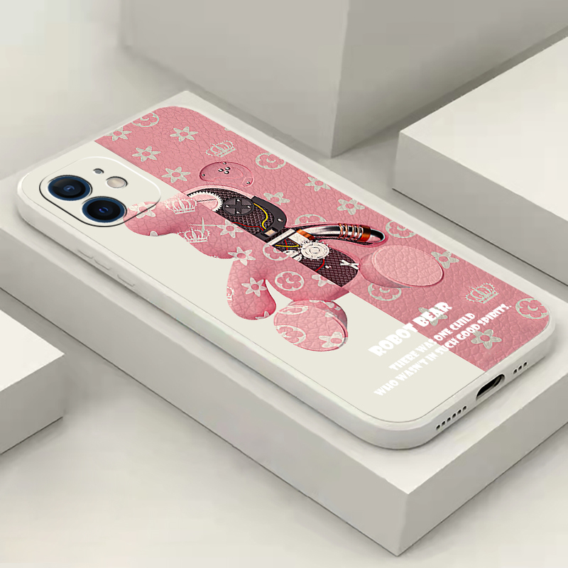 

Fashion Luxury Ultra Cool Bear Phone Case For iPhone 11 12 Pro MAX Mini 13 Pro MAX 6 6S 7 8 Plus X XS MAX XR SE 2020 TPU Funda, White p1633