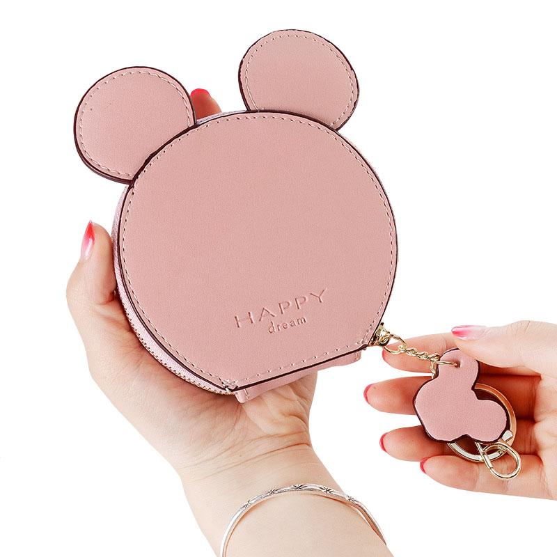 

Coin Purses XZXBBAG PU Leather Cute Mouse Big Ears Women's Kawaii Zipper Change Purse Wallet Girls Cartoon Key Small Pouch Bags, Green coin purses