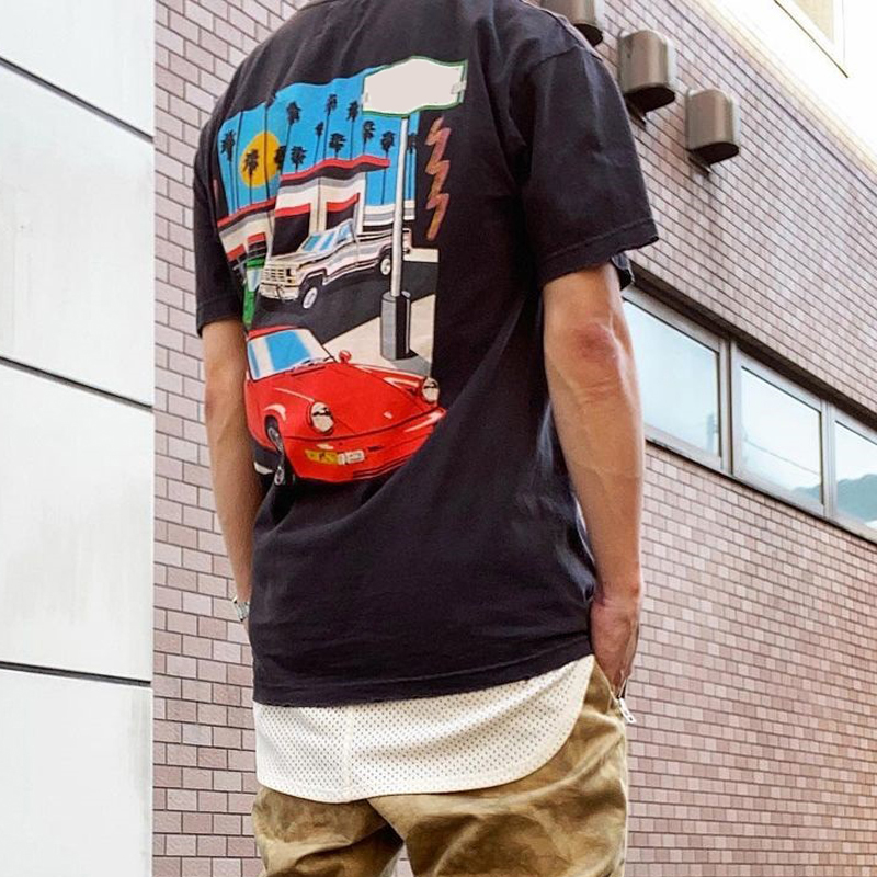 

Drive Thru Letter Printed Tee crew neck Fashion Man Women BLACK T-shirt Hip Hop summer Casual FZTX770