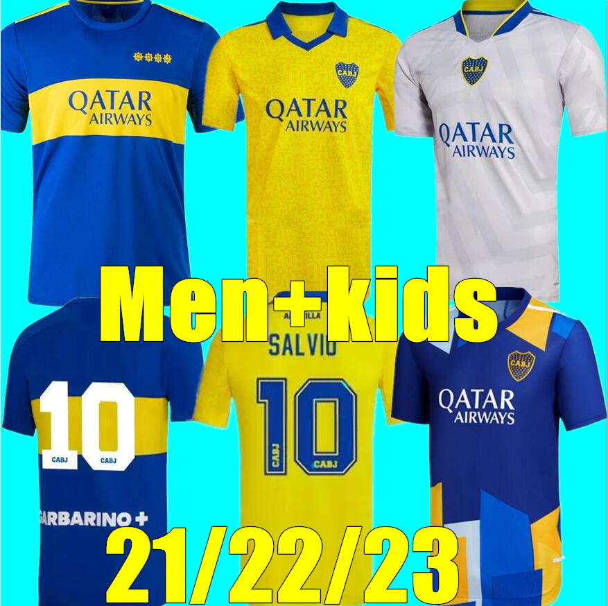 

21 22 23 Boca Juniors soccer jerseys CARLITOS MARADONA TEVEZ DE ROSSI 2021 2022 2023 third 3rd 4th jersey adult MEN KIDS kits SETS football shirt uniforms Thailand, Kids away+socks