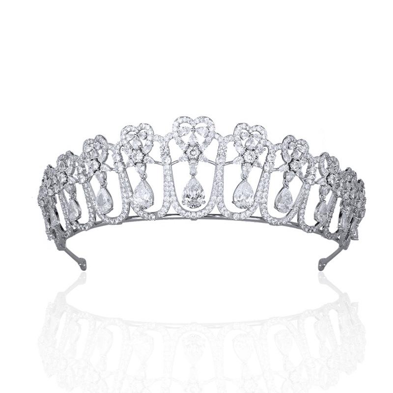 

Hair Clips & Barrettes Classic Europe Royal Tiara Drop Crystal Bride Tiaras For Prom Party Head AccessoriesHair