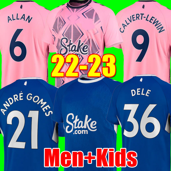 

22 23 CALVERT-LEWIN Soccer Jerseys ANDRE GOMES DELE TOWNSEND ALLAN DAVIES KEANE MINA COLEMAN PATTERSON 2022 2023 GRAY top Football Kit Shirt Men Kids set uniforms, 22-23 home