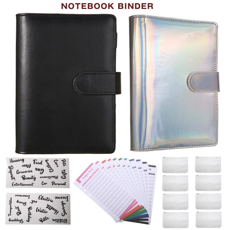 

Notepads A6 Loose Leaf Notebook Colored Budget Binder Organizer Planner Envelope PU Leather Journal Creative School