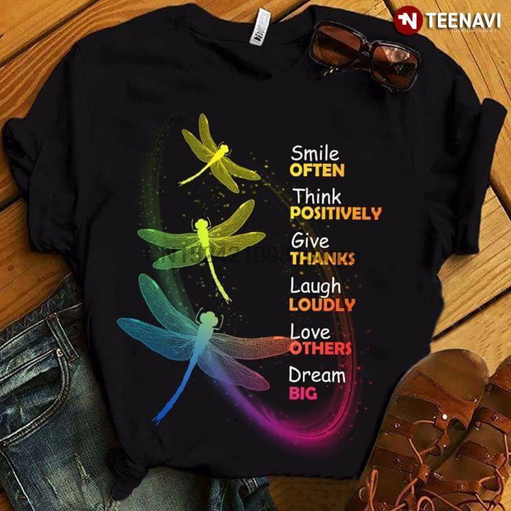 

Men' T-Shirts Men T Shirt Dragonfly Smile Often Think Possitively Give Thanks Laugh Loudly Love Others Dream Big Women Tshirts, Men-darkpurple