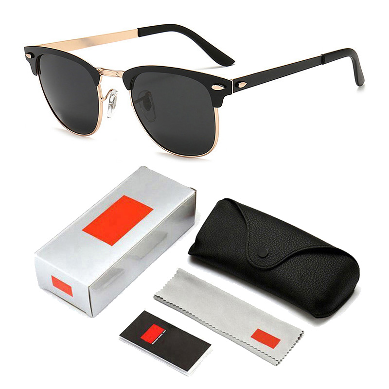 

3716 Semi-Rimless Ray Sunglasses Women/Men Vintage Rice Nail UV400 Classic Eyewear Brand Designer Ban Sun Glasses