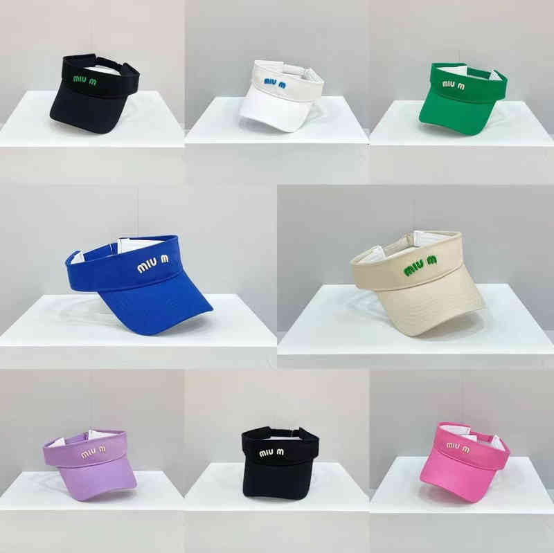 

Ball Caps summer Miu embroidered sunscreen empty top hat fashion versatile couple duck tongue sports travel sunshade 6P, Green
