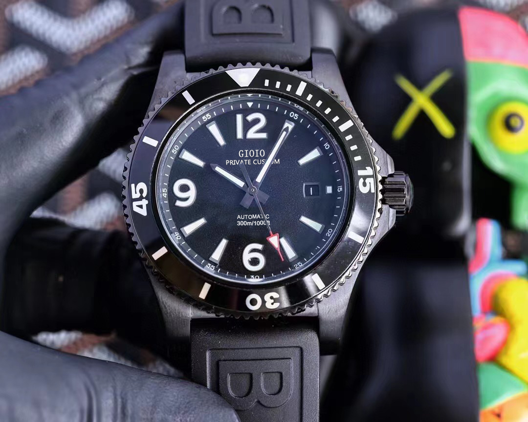 

Men Automatic Mechanical Watch Blue Black Ceramic Rubber blue mirror