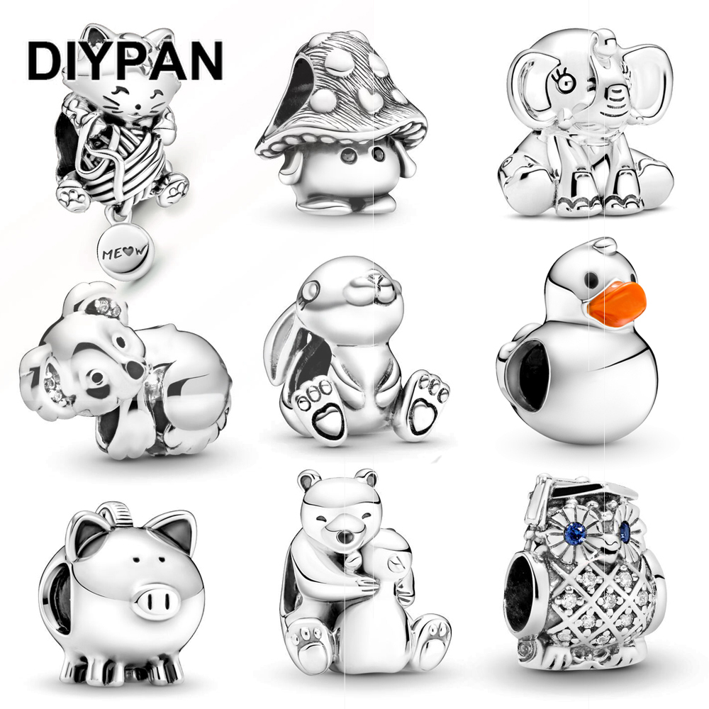 925 Sterling Silver Dangle Charm Nini le Lapin Charm Fit Original Perle Fit Pandora Charms Bracelet DIY Bijoux Accessoires