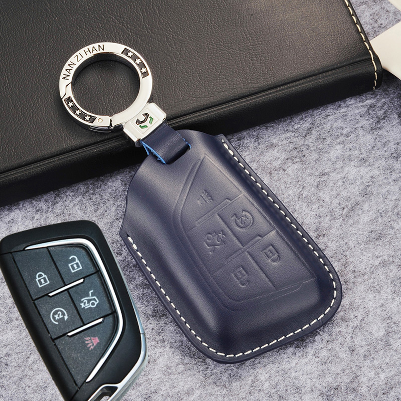 

Car Key Case For Cadillac CT4 CT5 28T 2022 Leather Key Chains Key Fob Cover Car Accessories