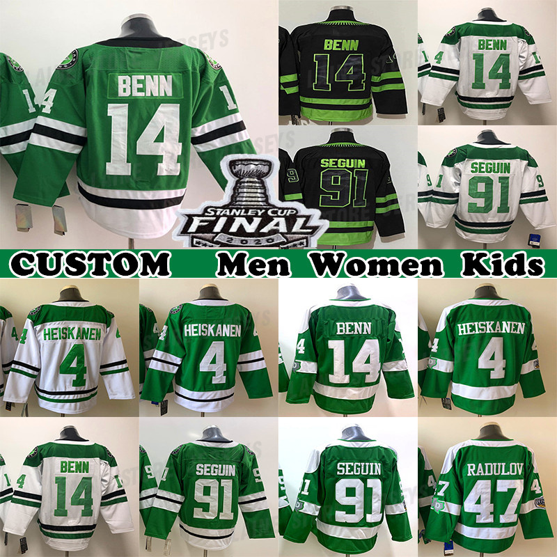 

14 Jamie Benn Jersey 16 Joe Pavelski 70 Braden Holtby 91 Tyler Seguin 4 Miro Heiskanen 47 Alexander Radulov Custom Mens Womens Youth Any Name Any Number hockey jerseys, White mens+2020 stanley cup finals