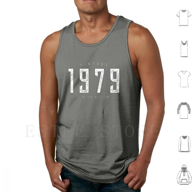 

Men' Tank Tops 40th Birthday Gift-Vintage 1979 Limited Edition Vest Sleeveless Vintage 40 Years, White;black