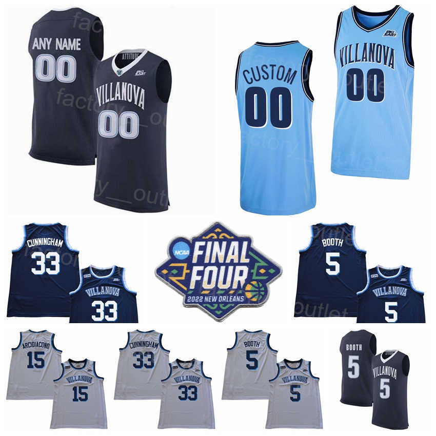 

NCAA College Villanova Wildcats Basketball 1 Scottie Reynolds Jersey 4 Darrun Hilliard 5 Phil Booth 15 Ryan Arcidiacono 33 Dante Cunningham Kris Jenkins Final Four, With final four patch
