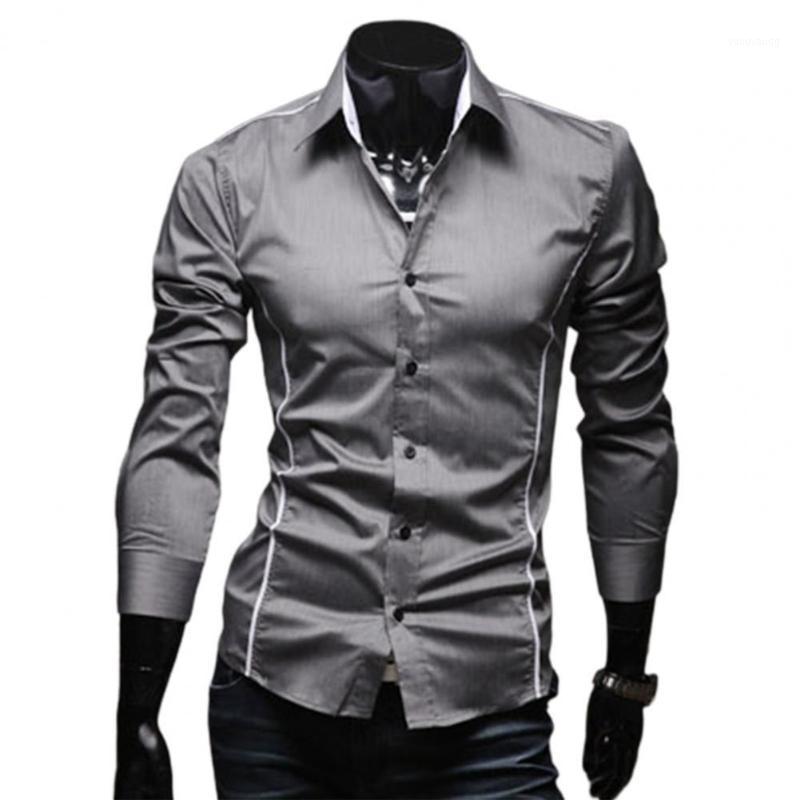 

Men's Casual Shirts 2022 Autumn Cardigan Shirt Long Sleeve Lapel Anti-wrinkle Spring Business Slim Male Top, Black