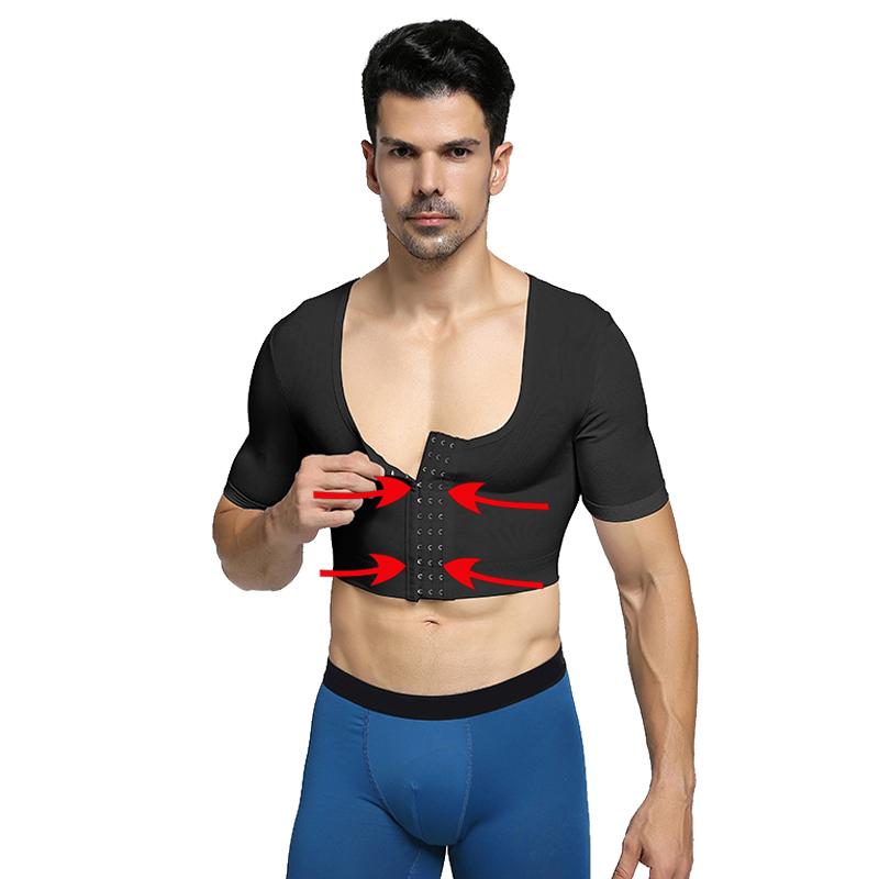 

Men's Body Shapers Men Chest Trainer Gynecomastia Bra Sexy Slimming Compression Corset With Sleeve Posture Corrector Tops UnderwearMen's