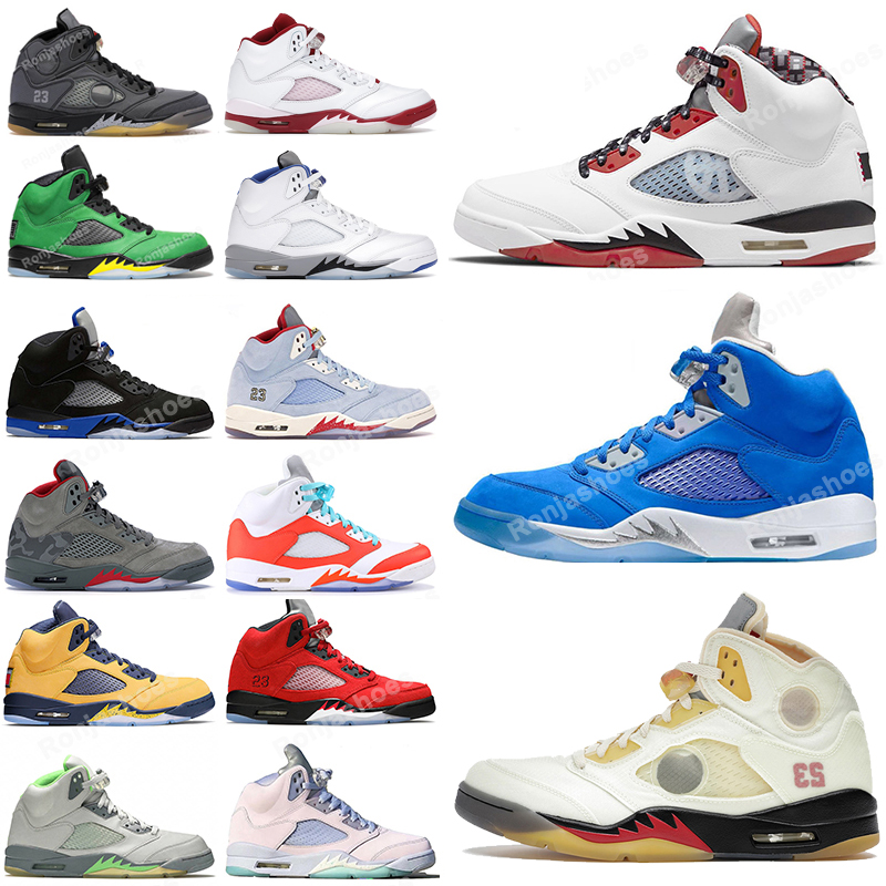 

With Box Jumpman 5 5s Mens Basketball Shoes Black Muslin Quai 54 SE Oregon Bluebird Michigan Raging Bull Racer Blue P51 Camo PRFC Green Bean Sports Men Sneakers US 13, C41 florida gators 40-47