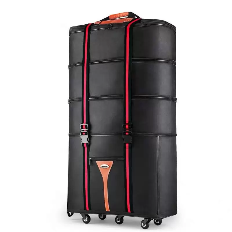 

Suitcases High Quality Folding Travel Bag With Wheels Oxford Waterproof Large Abroad Moving Rolling Luggage Air Carrier 32"36" Inc