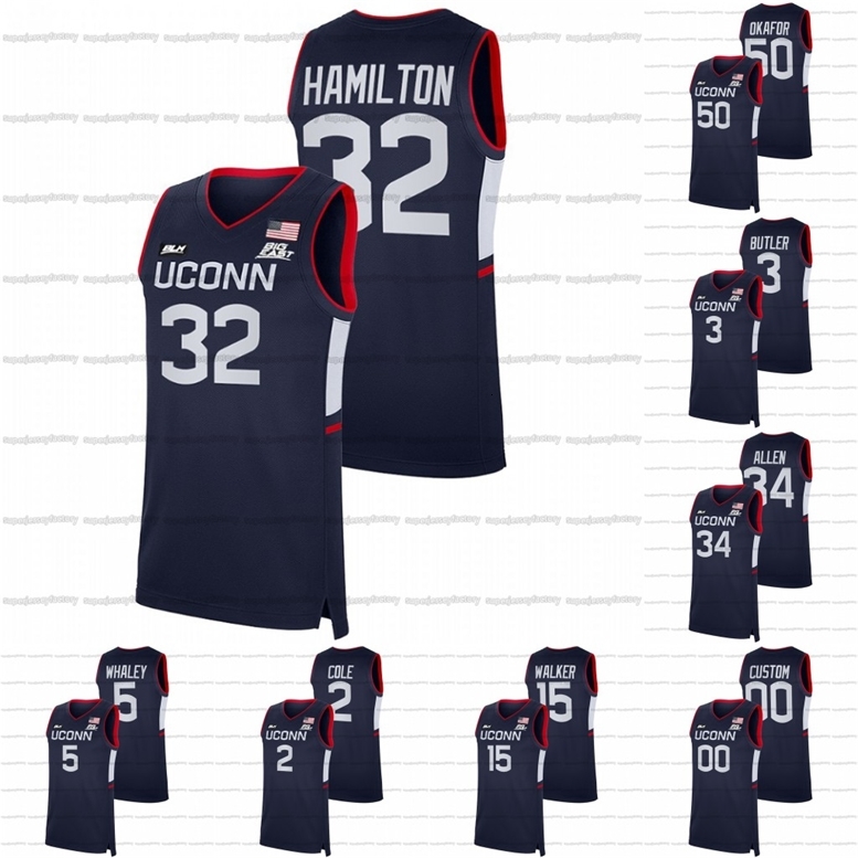

A3740 NCAA UConn Huskies Jersey College Basketball Isaiah Whaley Kemba Walker Adama Sanogo Ray Allen Jeremy Lamb Andre Jackson Rudy Gay R.J. Cole, Navy women s-xxl
