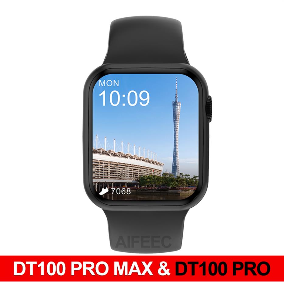 

Original DT100 PRO MAX Smartwatch iwo Series 7 Bluetooth Call Wireless Charger Smart Watch Men Women Fitness Tracker PK HW22 W37339I