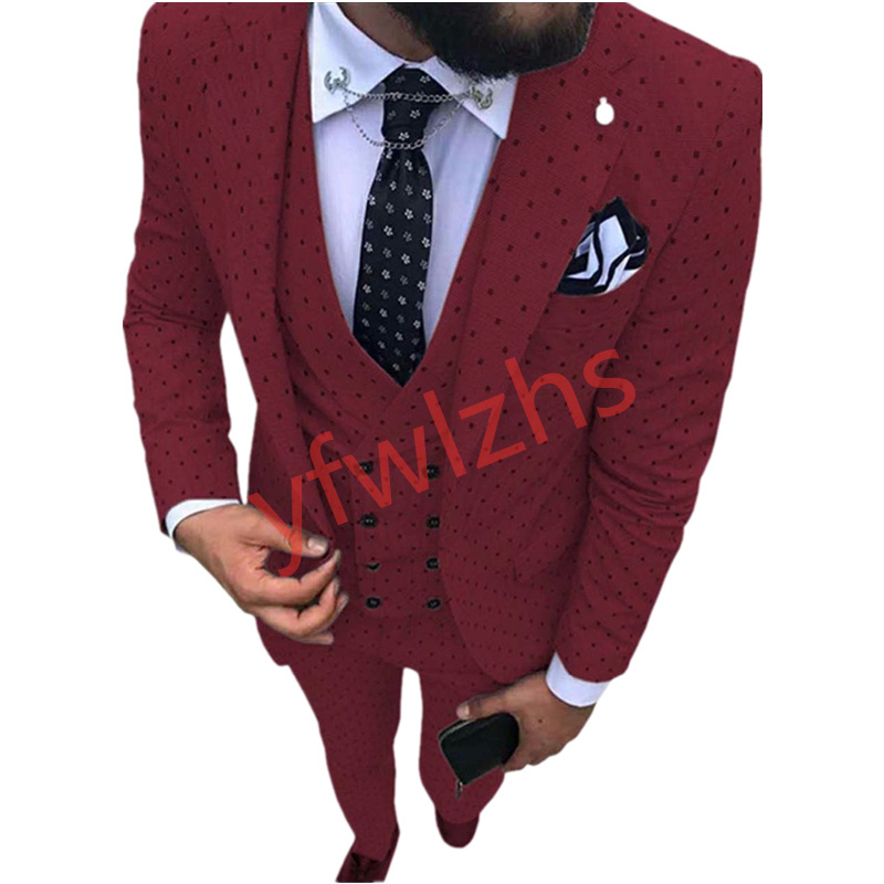 

Custom-made One Button Groomsmen Notch Lapel Men Suits Groom Tuxedos Wedding/Prom/Dinner Man Blazer(Jacket+Pants+Tie+Vest) W997, Same as image
