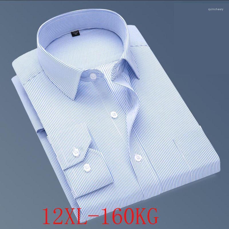 

Men's Dress Shirts Men's Casual Long Sleeved Shirt Summer Blue Black Male Regular Fit Men Social 5XL 6XL 7XL 8XL 11XL 12XL 52 54Men's Qu