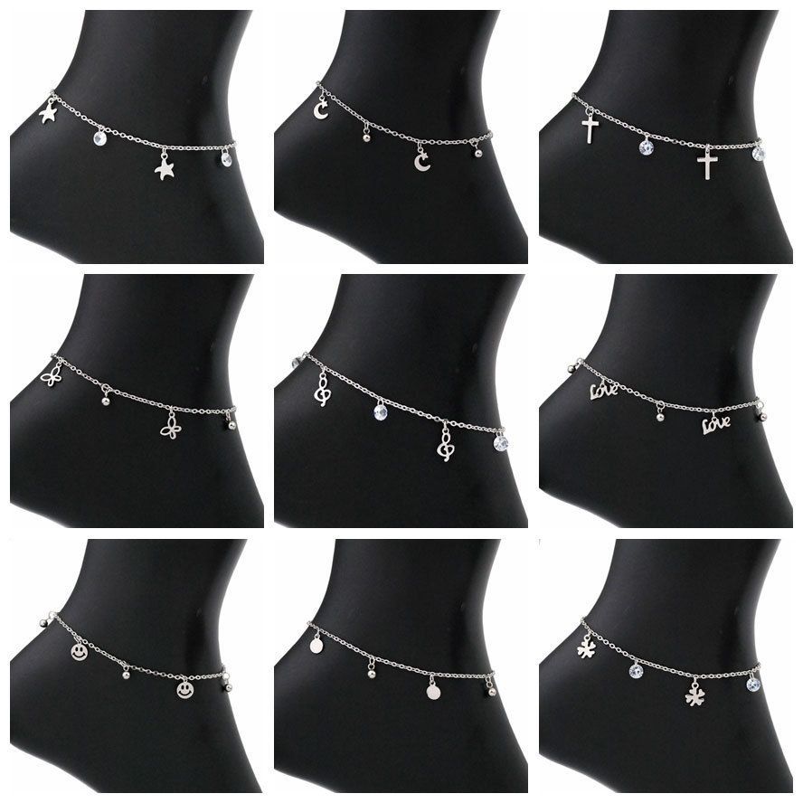 

Fashion Stainless Steel Heart Pendant Anklet Girl Summer Beach Ankle Bracelet Women Accessories Jewelry Gift