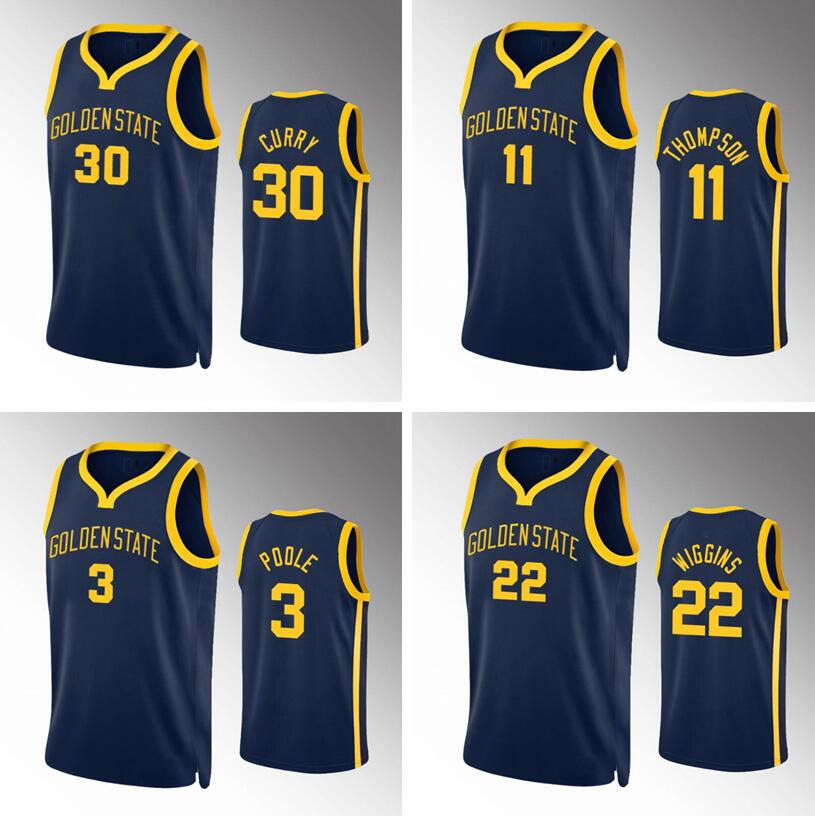 

Basketball Jersey Stephen Curry Klay Thompson Andrew Wiggins Poole Draymond Green 2022-23 new season Men Youth city jerseys in stock dark blue, With logo