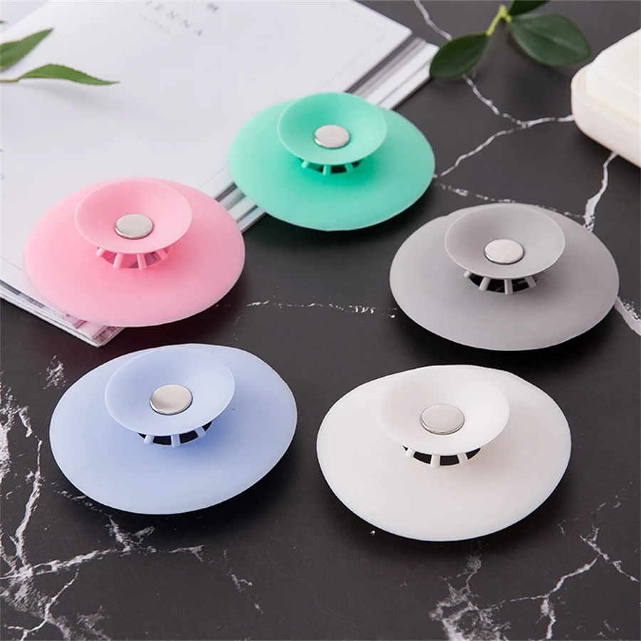 

Strainers Silicone flying saucer floor drain kitchen push-type bathroom sink anti-clogging plastic anti-odor closed sink filter cover