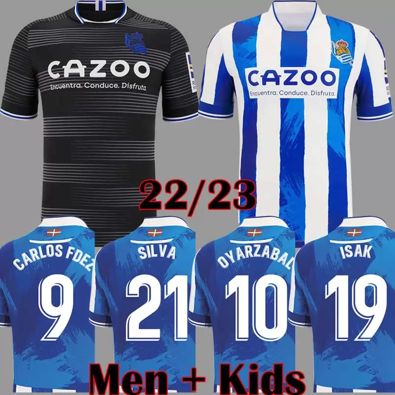 

2022 2023 Real Sociedad Soccer Jersey DAVID SILVA OYARZABAL ISAK 22 23 X PRIETO GOROSABEL WILLIAN PORTU football shirt CARLOS FDEZ camisetas de futbol, Home