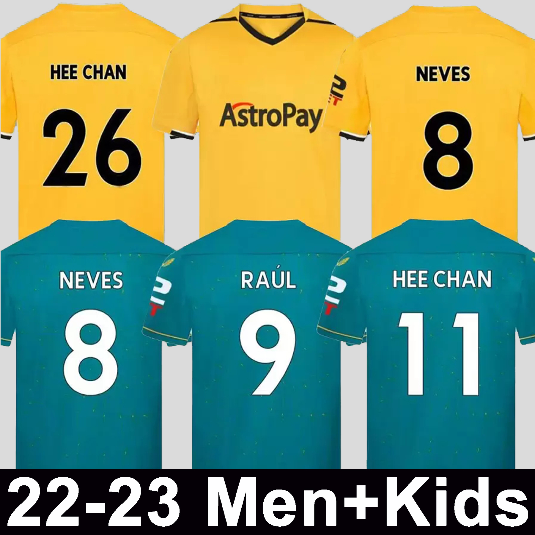 

22 23 Wolves Soccer Jerseys ADAMA KILMAN SEMEDO RAUL NETO NEVES 2022 2023 Wanderers J.OTTO PODENCE GIBBS WHITE Wolverhampton Football Shirts Men Kids Kits, 22 23 home aldult