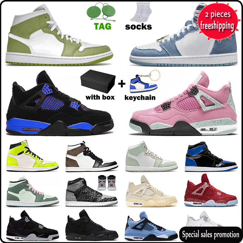 

2022 With Box Jumpman 1 OG Basketball Shoes Black Cat 4s Mens Womens Panda OG High Airness Mocha Green Python Mid 1s Peach 4 Sail Cactus Jack NB, 36-46 seafoam