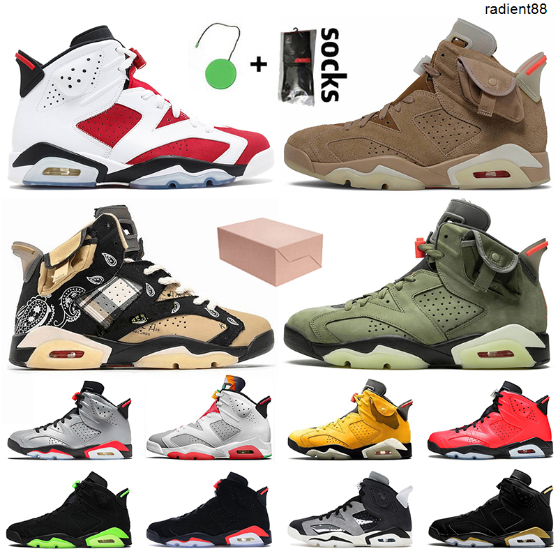

Carmine Travis Jumpman 6 6s Mens Trainers Basketball Shoes Black Infrared Hare Tech Chrome Gatorade Electric Green Sneakers, Item18 40-47
