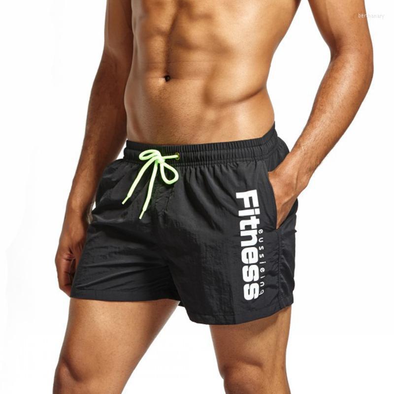 

Men's Shorts Summer Style Men's Casual Letters Printing Drawstring Beach Breathable Lined Quick Dry Mesh Cloth ShortsMen's Bert22, Black