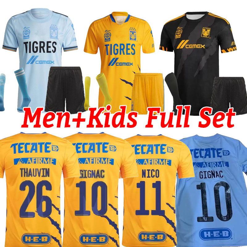 Uanl Tigres Gignac Thauvin Soccer Jerseys 7 Stars Shirts 2021/22 Leonardo Pizarro C.Salcedo Vargas Football Jersey Men Kids Kit Camiseta de Tigre