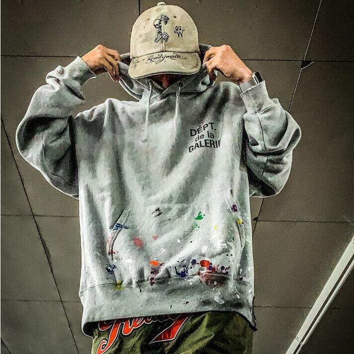 

Oversized Hand-painted Graffiti Hoodie High Street Men Women Letter Printed