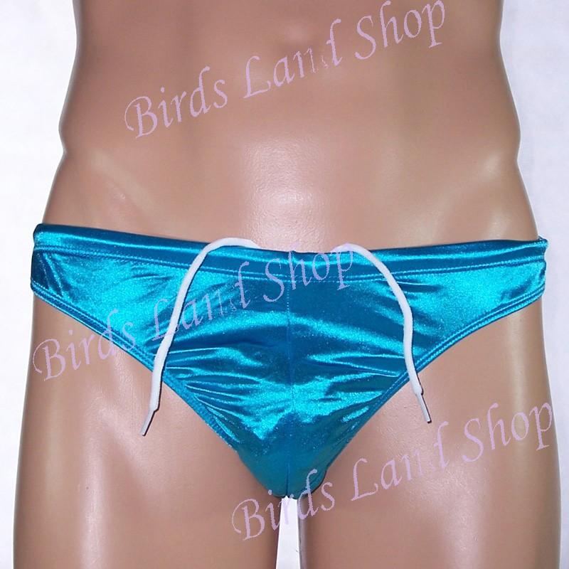 

Underpants Mens G840Y Shiny Satin Knit Swim Thong Lined Pouch Lining Swimsuit Pad Optional, Black;white