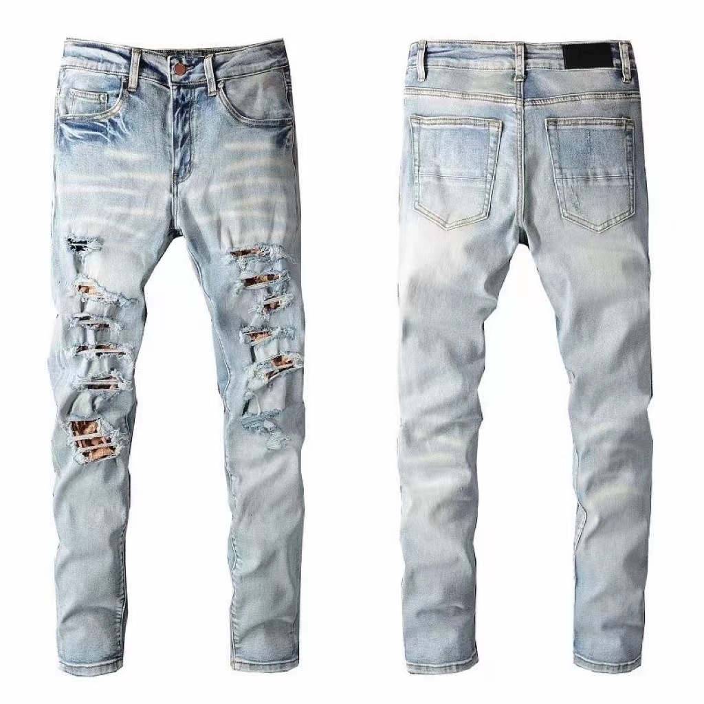 

Designer men jeans hip-hop fashion zipper hole wash pants retro torn fold stitching mens design motorcycle riding cool slim pant sky blue jean for women 28-40 H7UJ, No.3