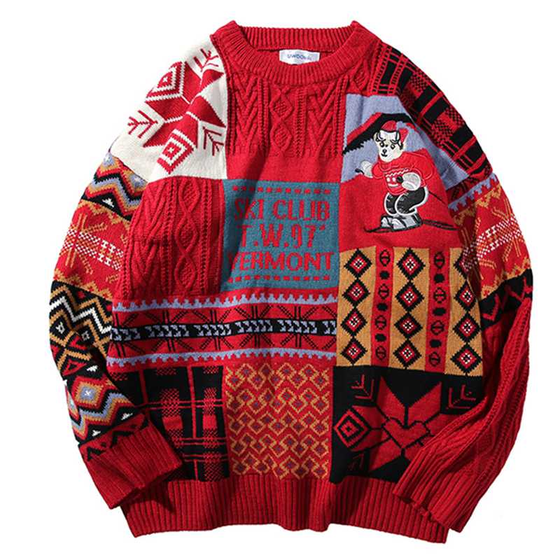

Men's Sweaters Ugly Mens Sweater Christmas Festival Vintage Harajuku Streetwear Gengar Jersey Knit Casual Pullovers Oversized Y2K Women Swea, White