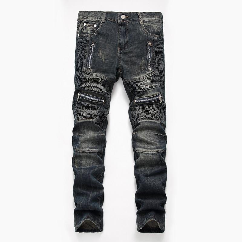 

Men's Jeans Nostalgic Motorcycle Original Personality Fashion Trendy Pants, Multi