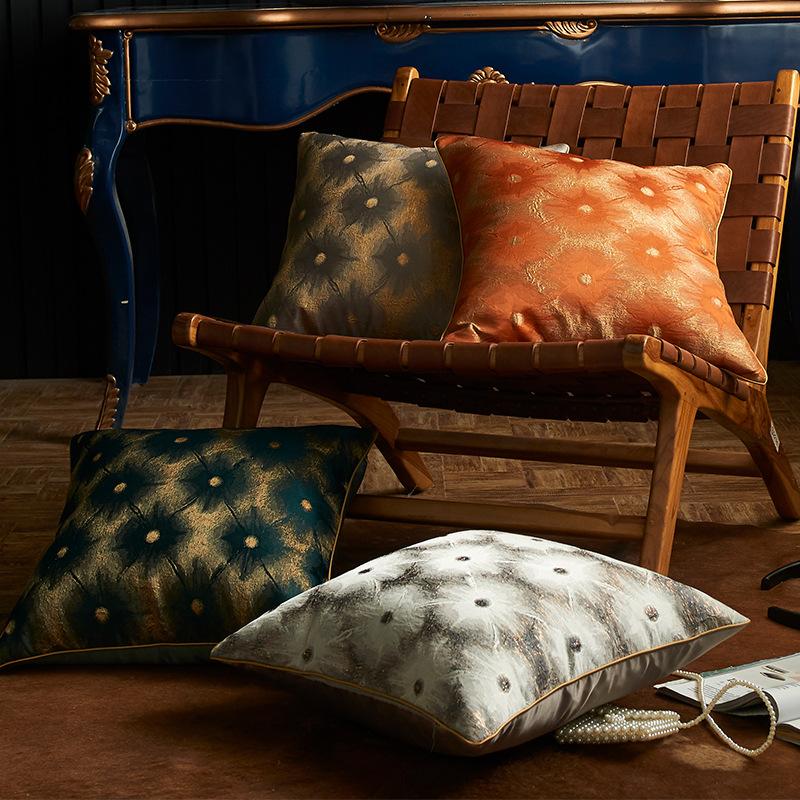 

Cushion/Decorative Pillow Luxury High Density Polyester Floral Pillowcase Jacquard Pattern Cushion Cover Home Decoration Pillows Throw, Green