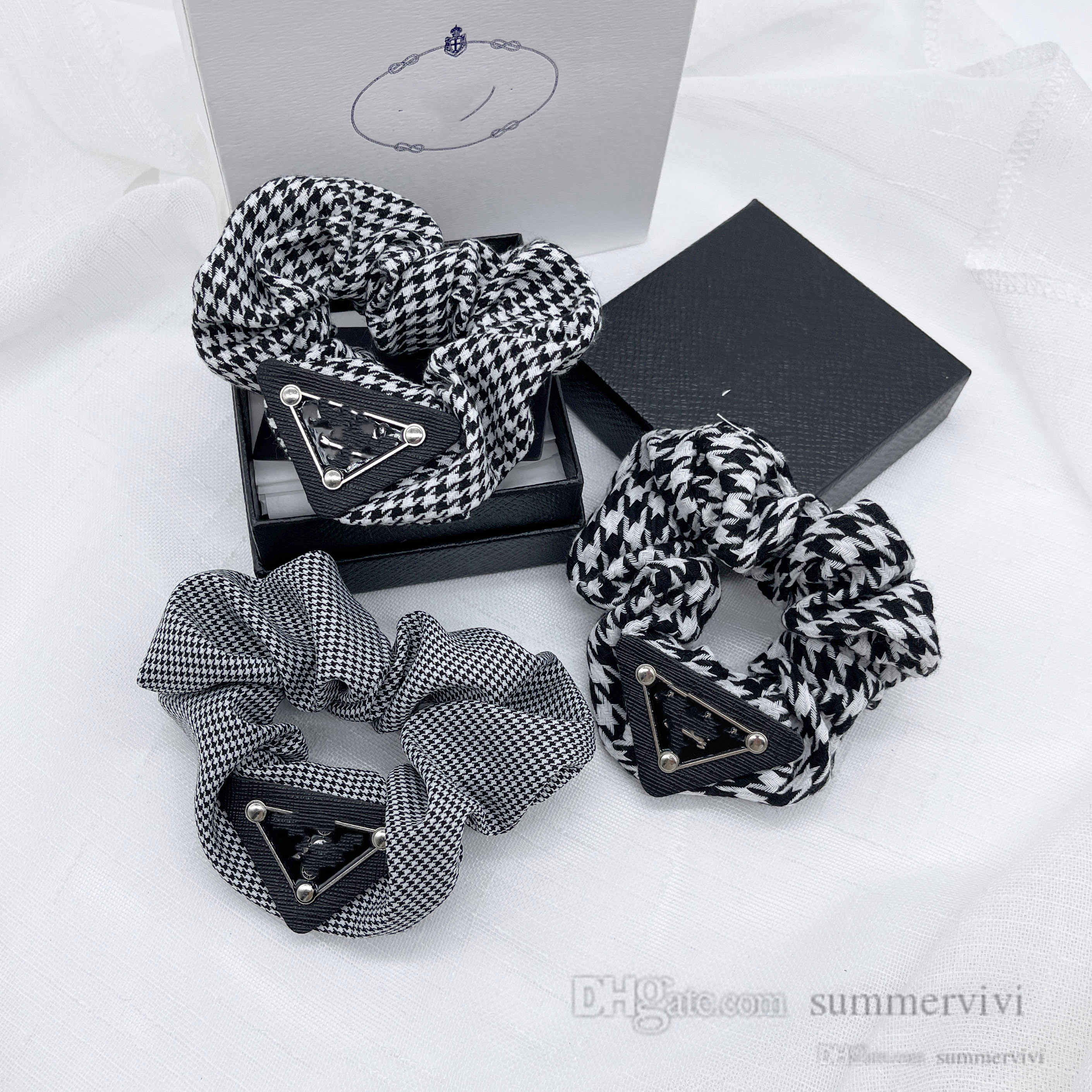 

P style children letter triangle hairbands accessories girls plover case large intestine scrunchies designer old kids ponytail holder Q7169, Mixed color