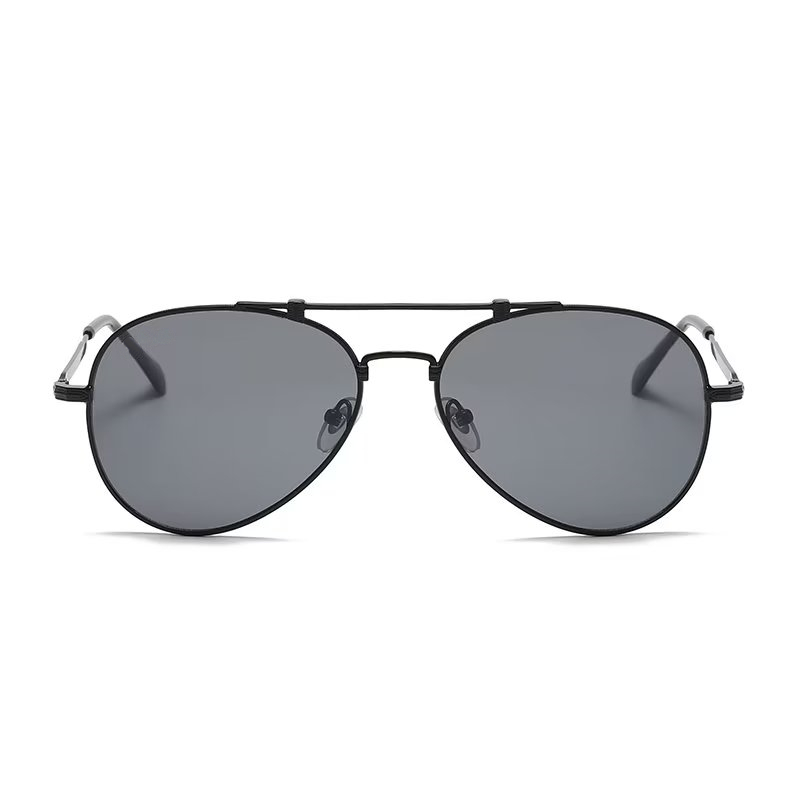 Aviator Women's Sunglasses Fashion Metal Flat Sunglasses Sunglasses UV Protection Verre Verre Louilles de soleil pour femmes avec étui en cuir ma