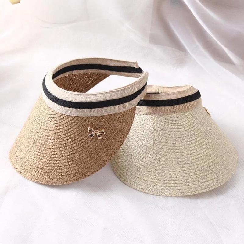 

Wide Brim Hats Simple Women Handmade Straw Visor Cap Spring Summer Outdoor Big Sun Shade Hat Beach Or Travel HatWide WideWide
