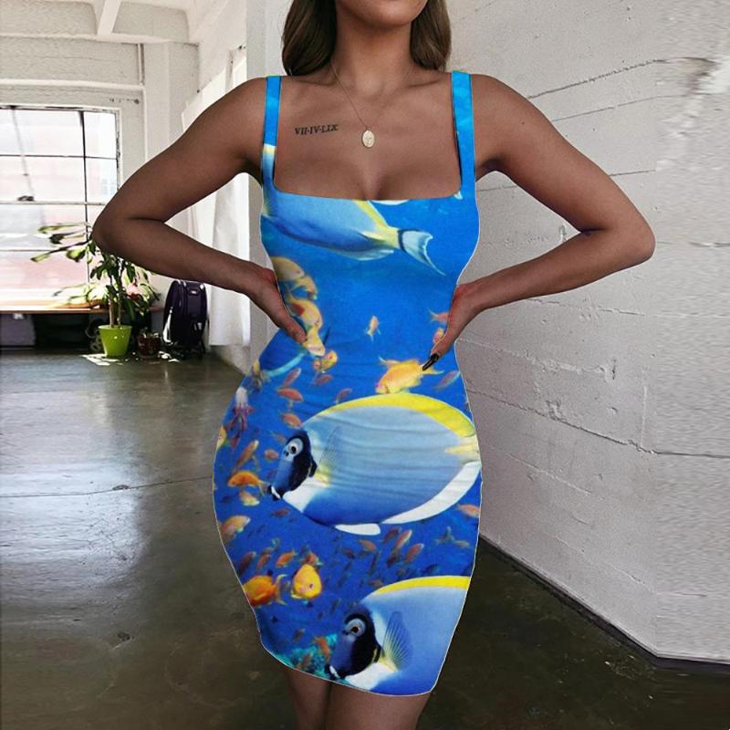 

Casual Dresses Giyu Brand Fish Women Animal Bodycon Dress Ocean 3d Print Hip Hop Vestido Sexy Womens Clothing Mini Evening VintageCasual, Aadzl-10818