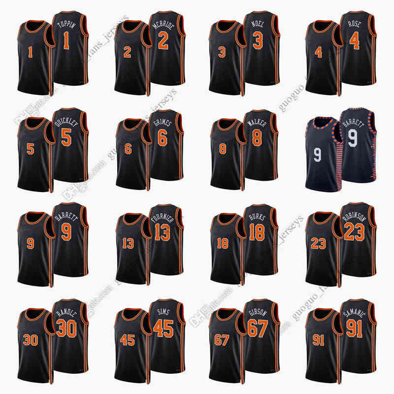 

Custom Printed 2022 New City Basketball Jerseys Randle Fournier Rose Burks Noel Walker Barrett Gibson Toppin Hill Grimes Quickley Robinson M