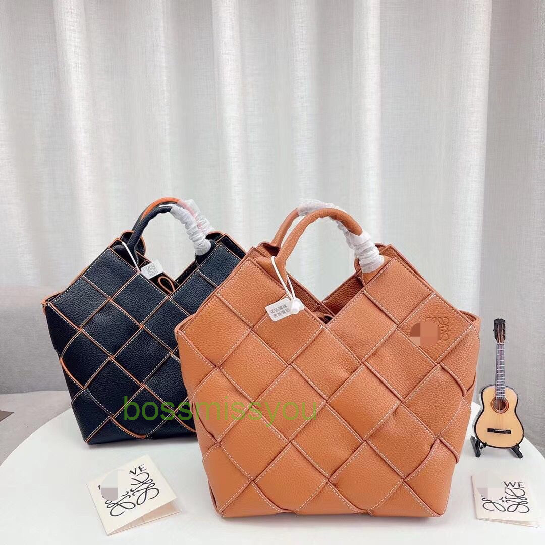 

Loes Bags Bucket bags2022 New Women's Bag Hand-held Cross Bag Woven Basket Chessboard Bag Size, No. 1 color