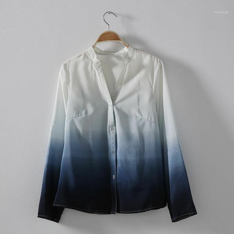 

Women' Blouses & Shirts Fashion Women Long Sleeve Loose Casual Shirt Autumn Chiffon Tops, As pic