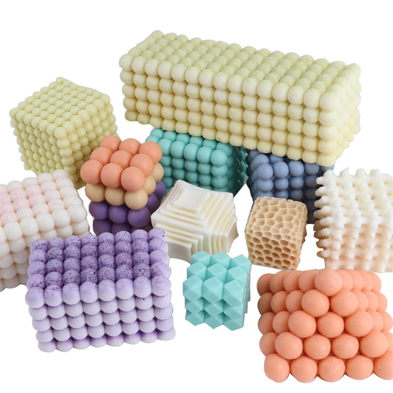 

3D Big Square Cube DIY Soy Wax Silicone Molds Handmade Crafts Aromatherapy Plaster Candle Mould Decoration Tool 220613
