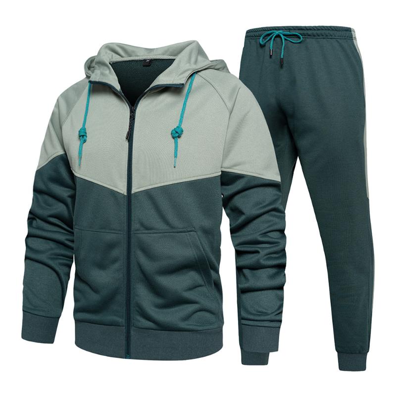 

Men's Tracksuits Men 2 Pieces Sets Tracksuit Coats Pants Zipper Sportswear Suit Casual Sports Male Winter Hooded Sweatshirt Drawstring SetMe, Black