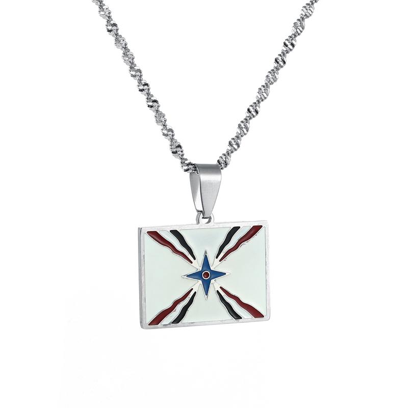 

Chains Stainless Steel Ashur Pendant Necklaces For Women Men Jewelry Assyrian Symbol Ethnic Jewels