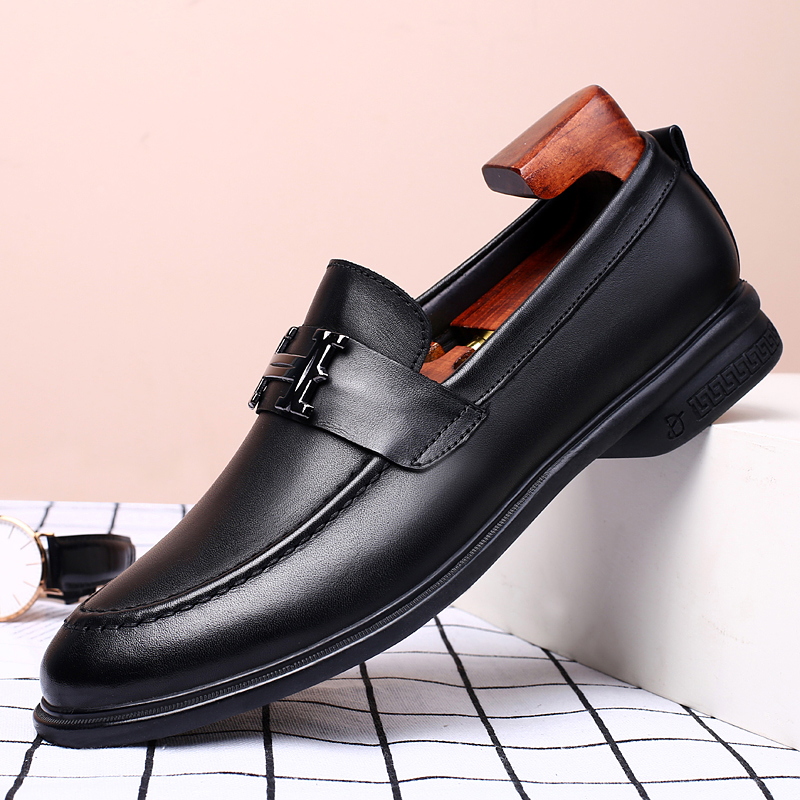 

Genuine Leather Boat Shoes Men High Quality Slip on Loafers Men Flats Casual Shoes Luxury Brand Outwear Shoes Classic Loafers, Black